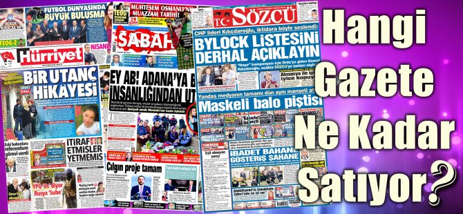 Hangi Gazete Ne Kadar Satıyor? 6 - 12 Mart 2017